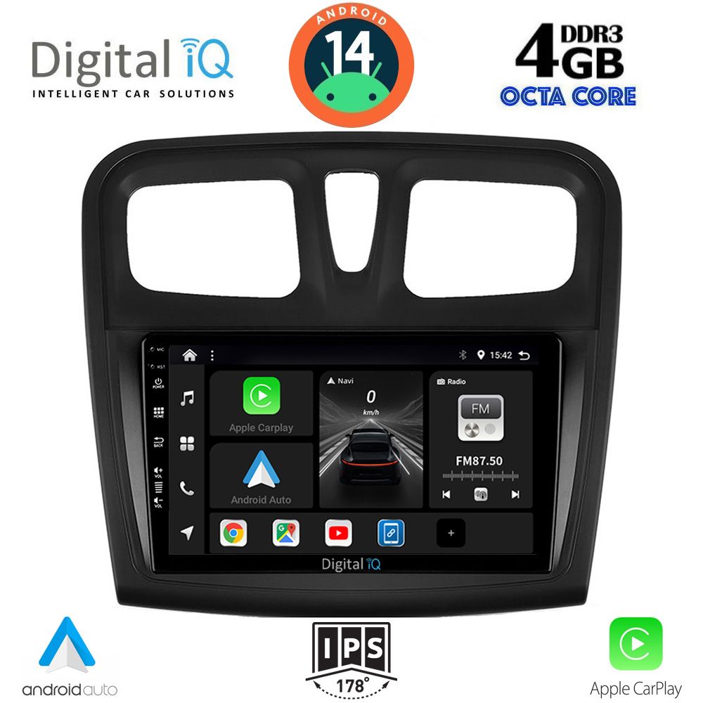 DIGITAL IQ BXF 6108SQ_CPAA (9inc) MULTIMEDIA TABLET for DACIA LOGAN – SANDERO mod. 2012-2019