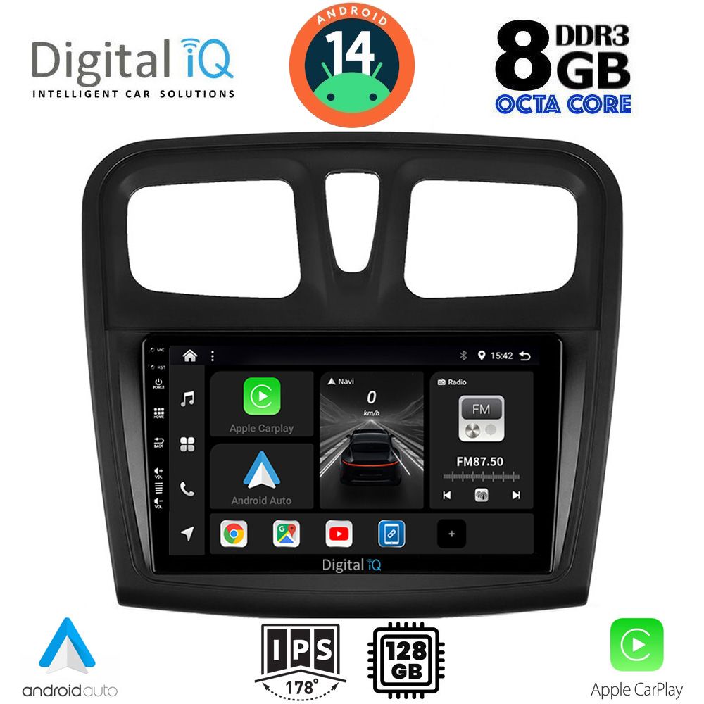 DIGITAL IQ BXF 7108SQ_CPAA (9inc) MULTIMEDIA TABLET for DACIA LOGAN – SANDERO mod. 2012-2019