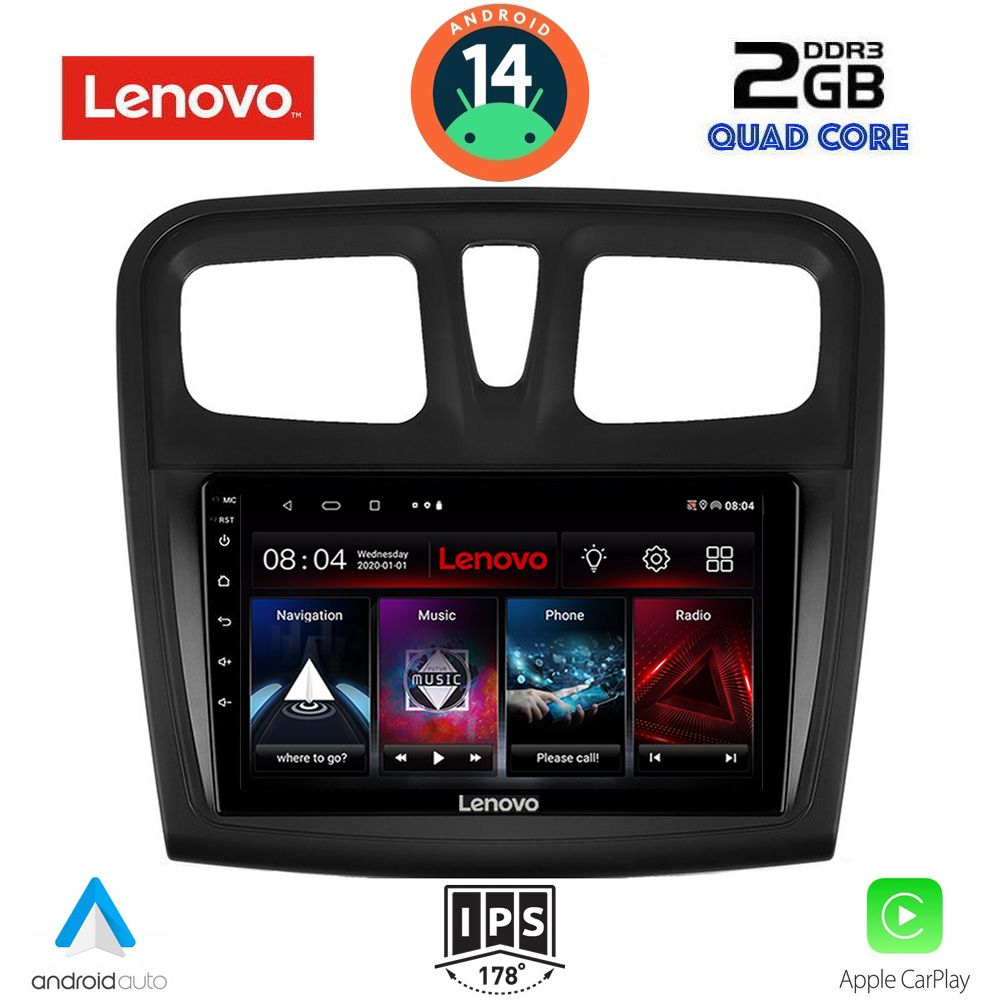 LENOVO LVD 2108SQ_CPA (9inc) MULTIMEDIA TABLET for DACIA LOGAN – SANDERO mod. 2012-2019