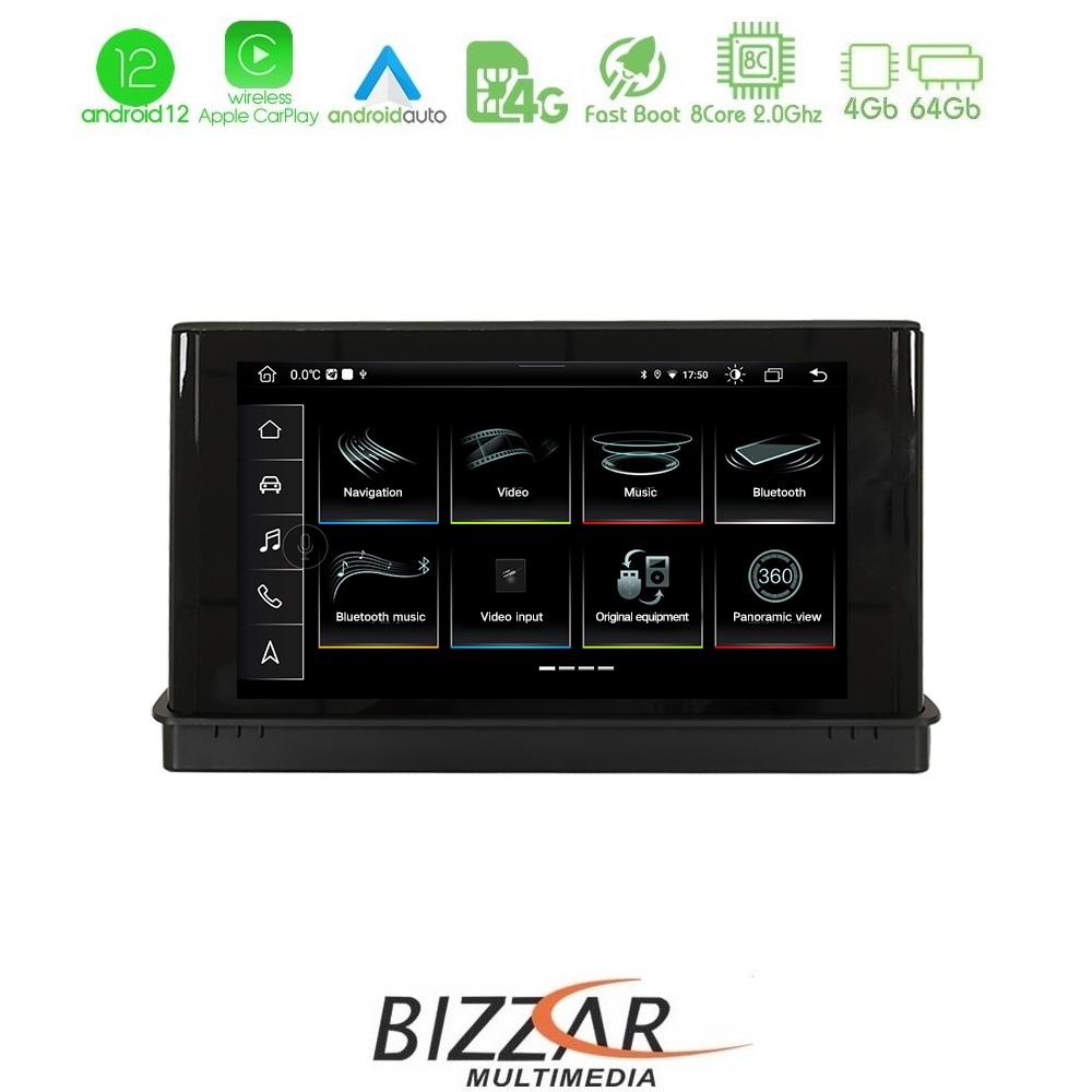 Bizzar oem Audi a3 8v Android 12 (4+64gb) 8core Multimedia Station 7 Original Style u-am-Au8607