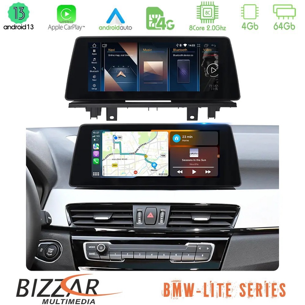 Bizzar Lite Series bmw x1 f48 & χ2 f39 2017-2022 Android13 8core (4+64gb) Navigation Multimedia 12.3″ hd u-Bm66385ux