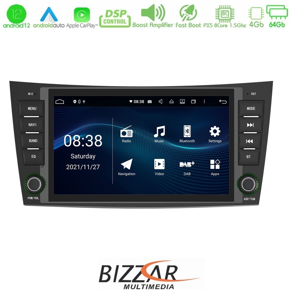 Bizzar Mercedes e Class/cls Class (W211/w219) οεμ 8core Android12 4+64gb Navigation Multimedia Deckless 8 (Oem Style) u-px5-Mb99