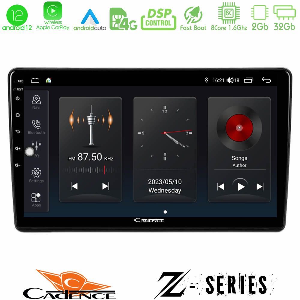 Cadence z Series Alfa Romeo 159/brera/spider 8core Android12 2+32gb Navigation Multimedia Tablet 9 u-z-Ar2863