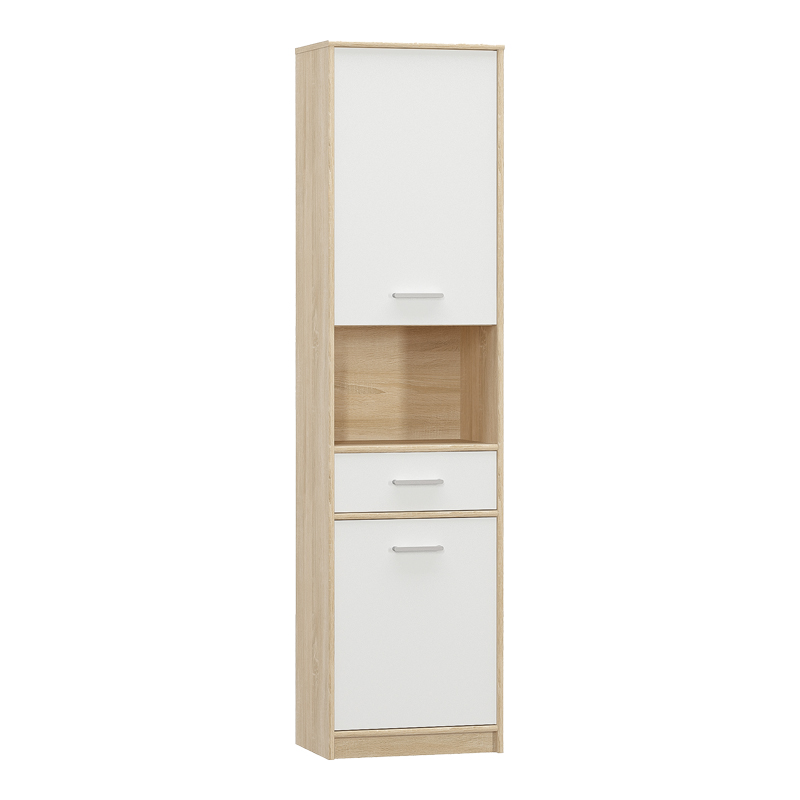 Ντουλάπα στήλη Letto pakoworld σε oak - λευκό ματ απόχρωση 50,2x34,3x195εκ