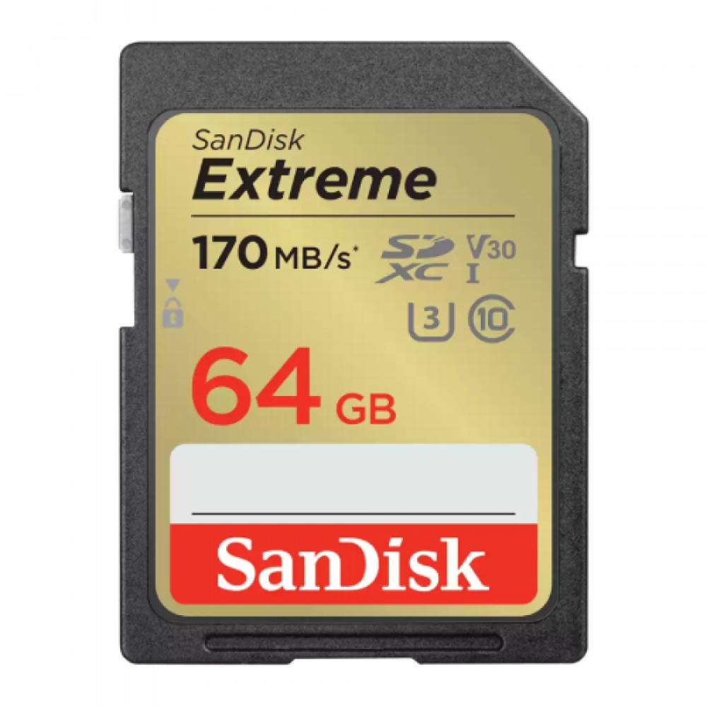 Sandisk Extreme SDXC UHS-I 64GB (SDSDXV2-064G-GNCIN) (SANSDSDXV2-064G-GNCIN)