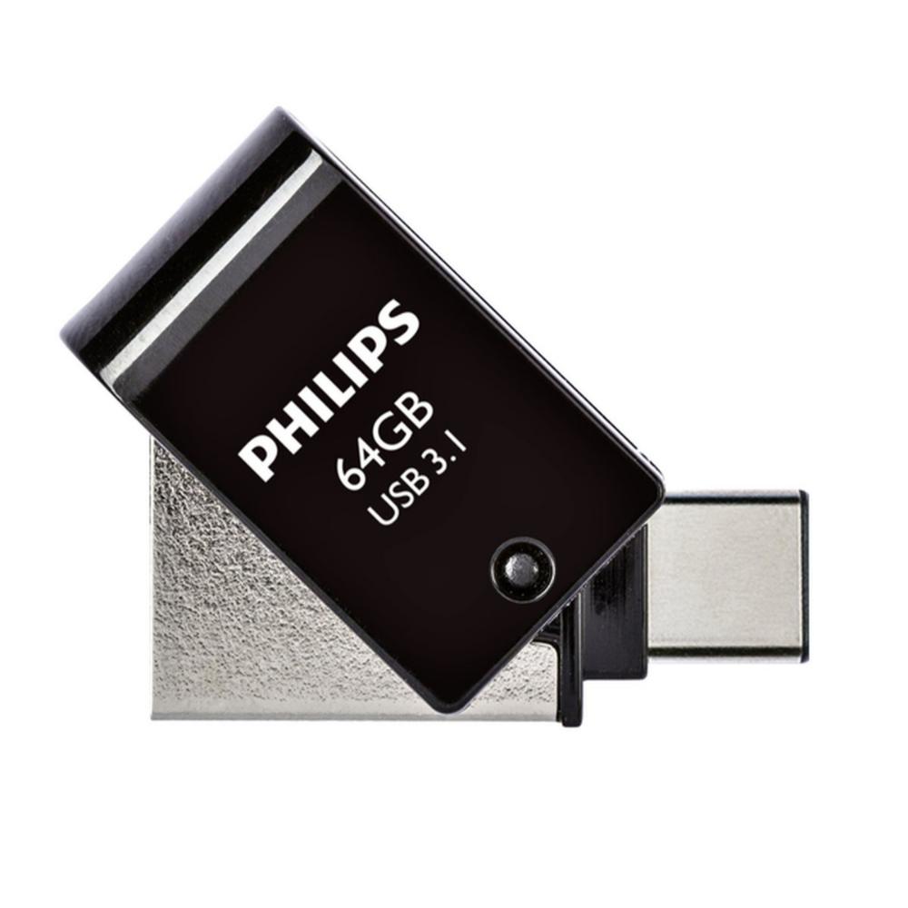 Philips 2-in-1 64GB USB 3.1 Stick με σύνδεση USB-C Μαύρο (PHUSB64G2IN1OTGGU3C) (PHIPHUSB64G2IN1OTGGU3C)