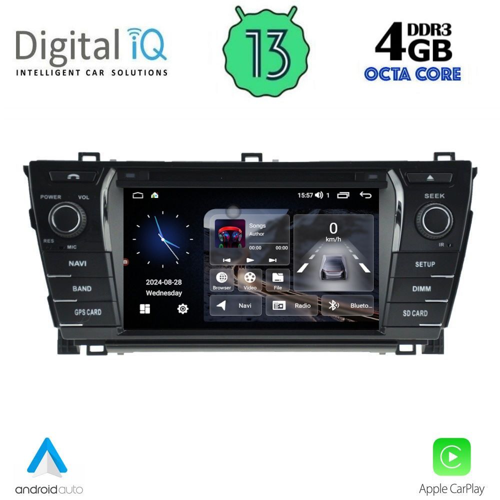 DIGITAL IQ MSG 412_CPA (7” DECK) MULTIMEDIA SYSTEM for TOYOTA COROLLA mod. 2013-2016