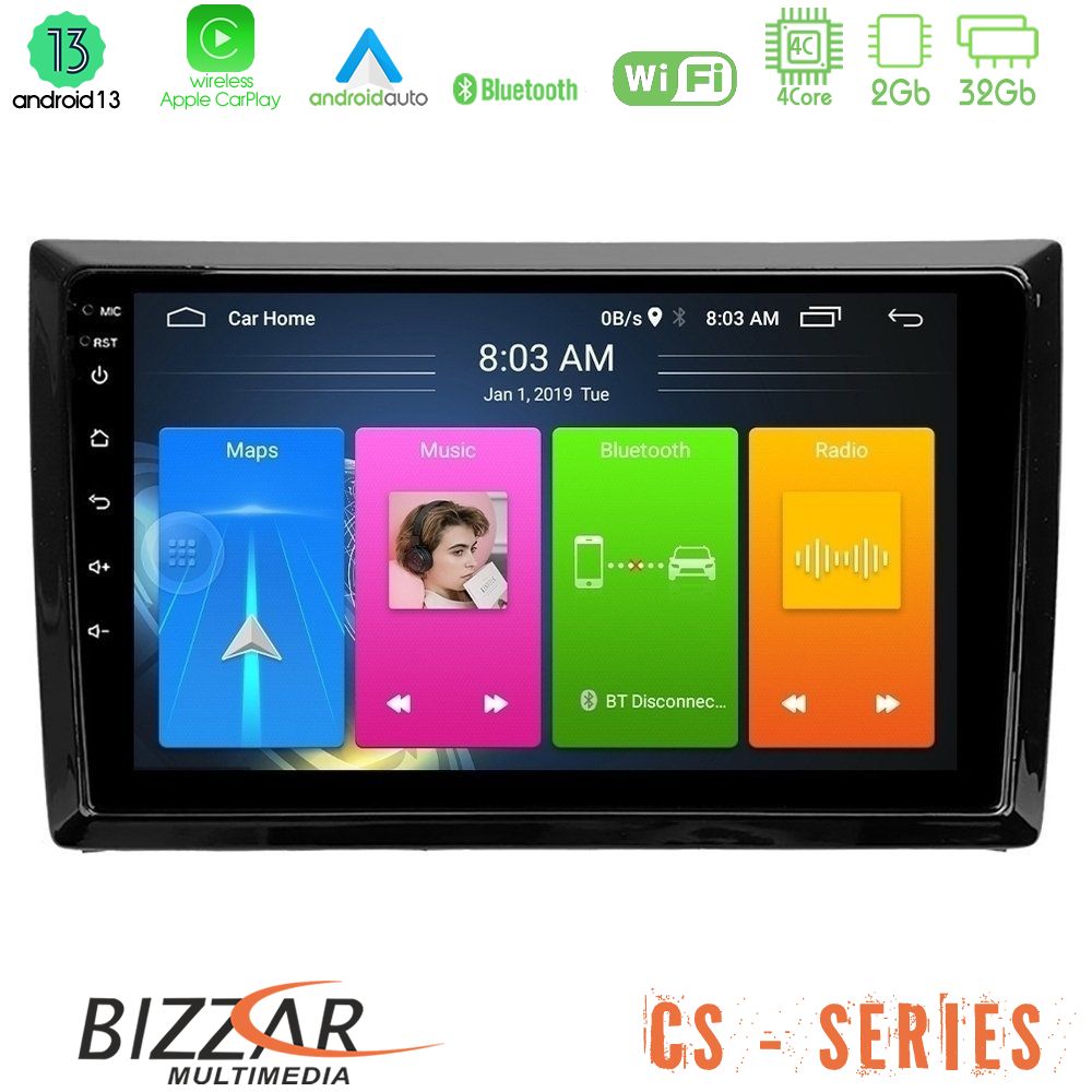 Bizzar cs Series 4core Android13 2+32gb vw Beetle Navigation Multimedia Tablet 9 u-cs-Vw886