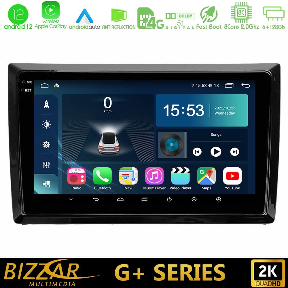 Bizzar g+ Series vw Beetle 8core Android12 6+128gb Navigation Multimedia Tablet 9 u-g-Vw886