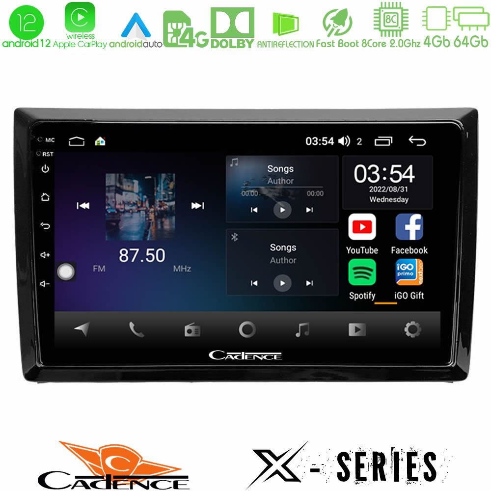 Cadence x Series vw Beetle 8core Android12 4+64gb Navigation Multimedia Tablet 9 u-x-Vw886