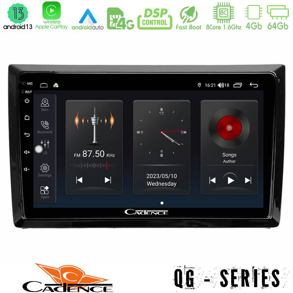 Cadence qg Series 8core Android13 4+64gb vw Beetle Navigation Multimedia Tablet 9 u-qg-Vw886