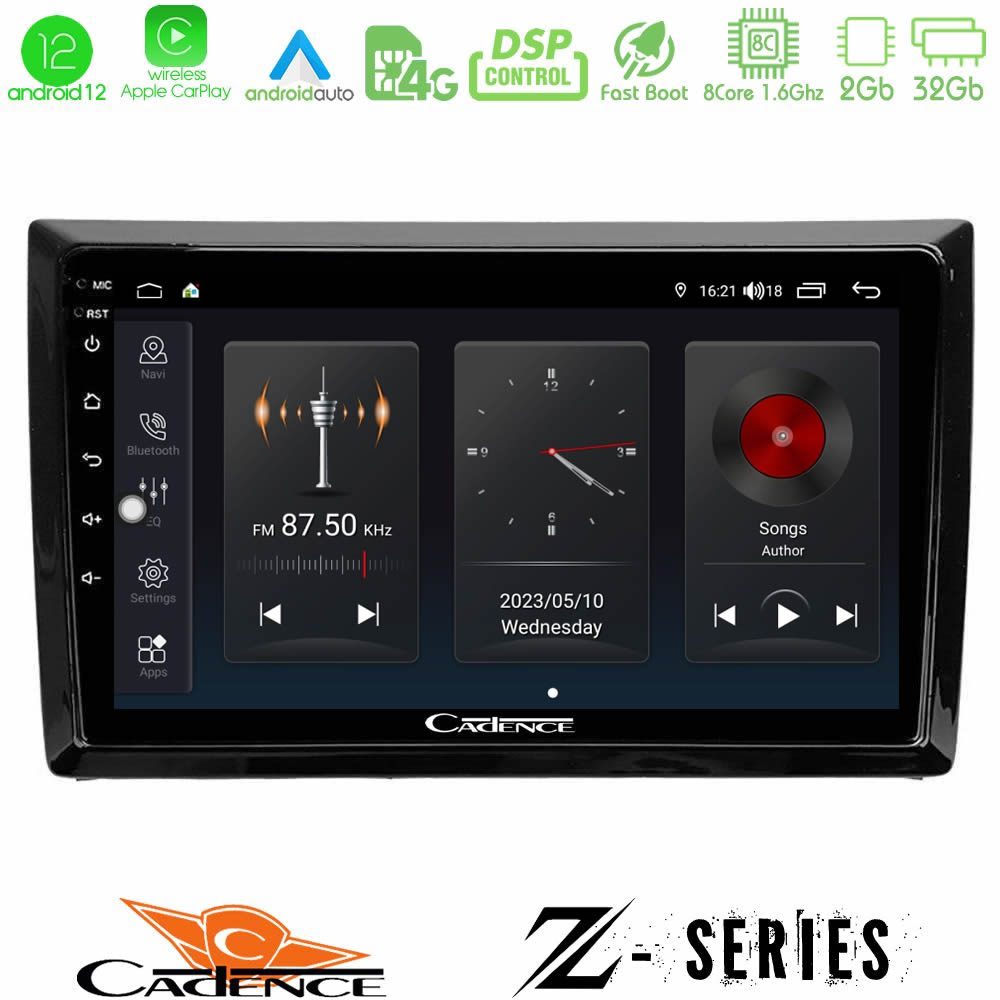 Cadence z Series vw Beetle 8core Android12 2+32gb Navigation Multimedia Tablet 9 u-z-Vw886