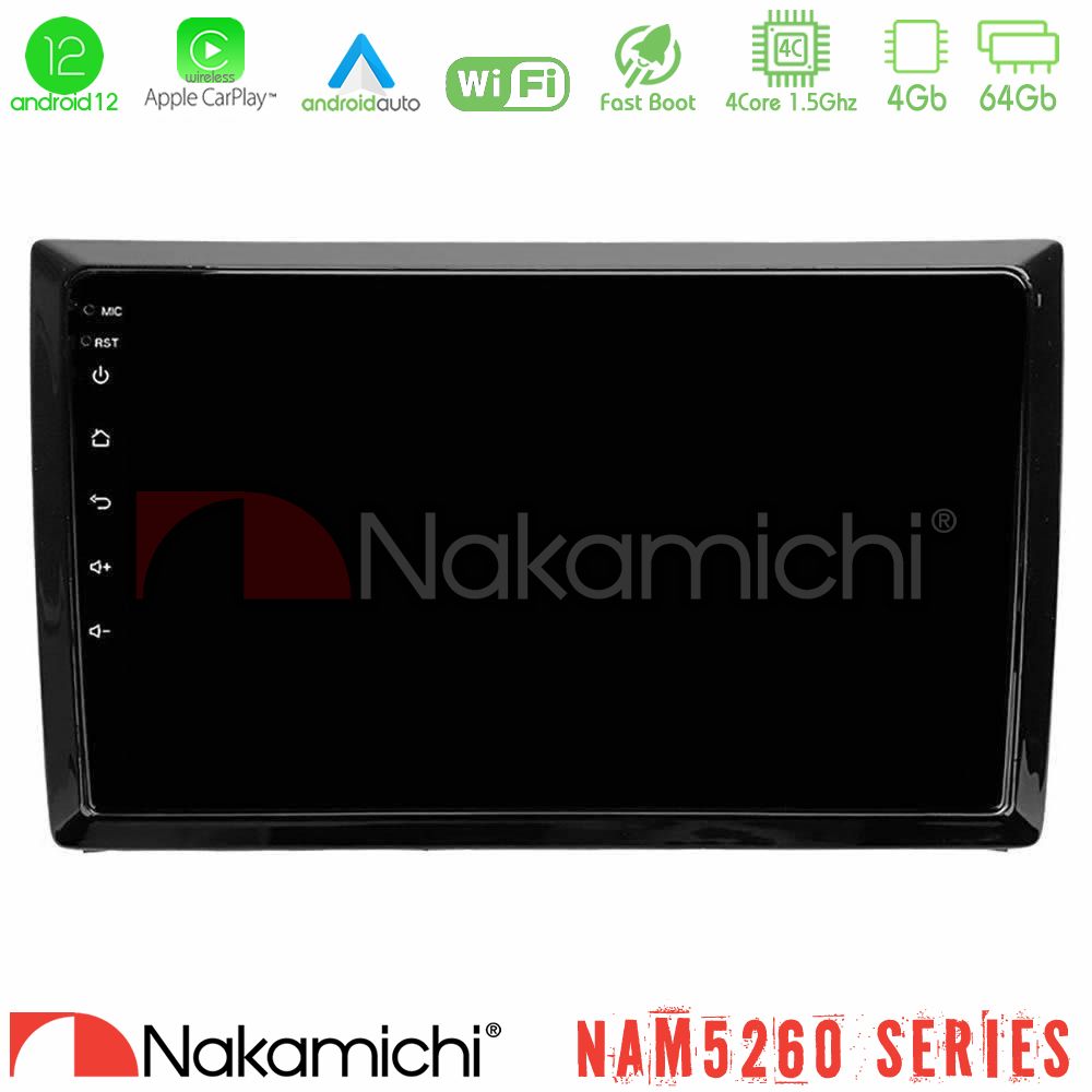 Nakamichi Nam5260 Series 4core Android12 4+64gb vw Beetle Navigation Multimedia Tablet 9 με Carplay &Amp; Android Auto u-n44-Vw886