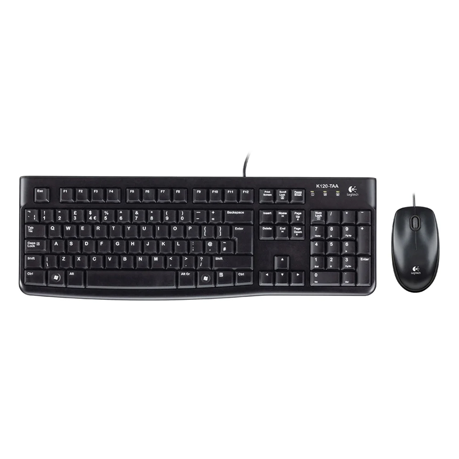 Logitech MK120 Desktop Combo US (Black, Wired) (LOGMK120US)