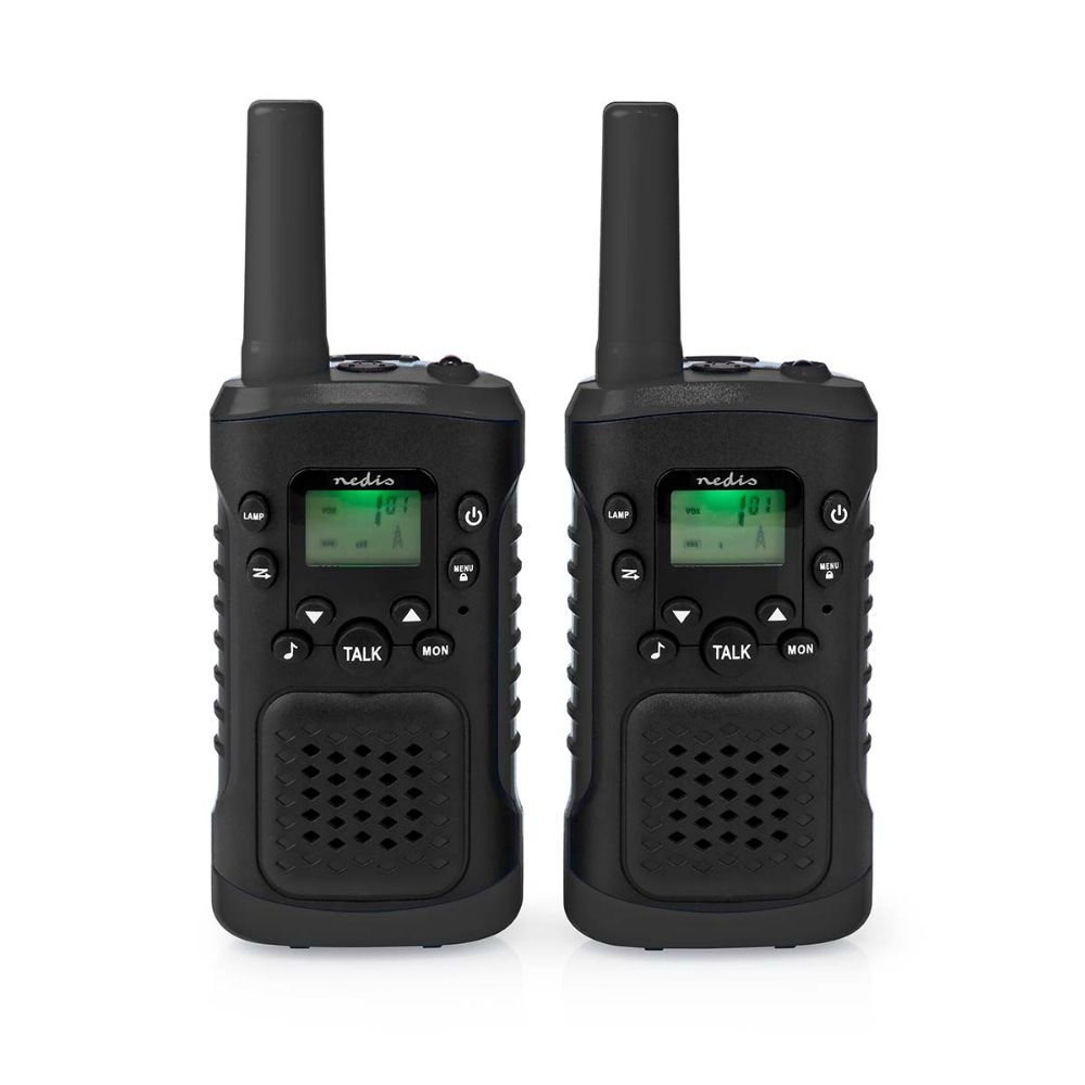 Nedis Walkie Talkie με Μονόχρωμη Οθόνη Σετ 2τμχ (WLTK0610BK) (NEDWLTK0610BK)