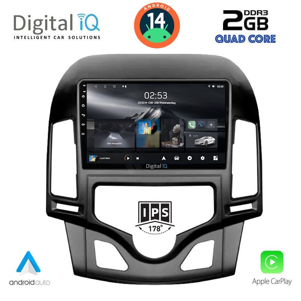 DIGITAL IQ RSB 1231_CPA CLIMA (9inc) MULTIMEDIA TABLET for HYUNDAI i30 mod. 2007-2012