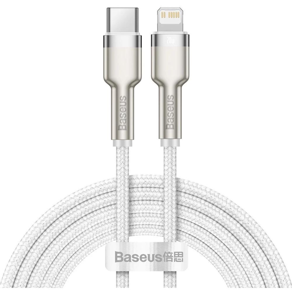 Baseus Cafule Metal Braided USB-C to Lightning Cable 20W Λευκό 2m (CATLJK-B02) (BASCATLJK-B02)