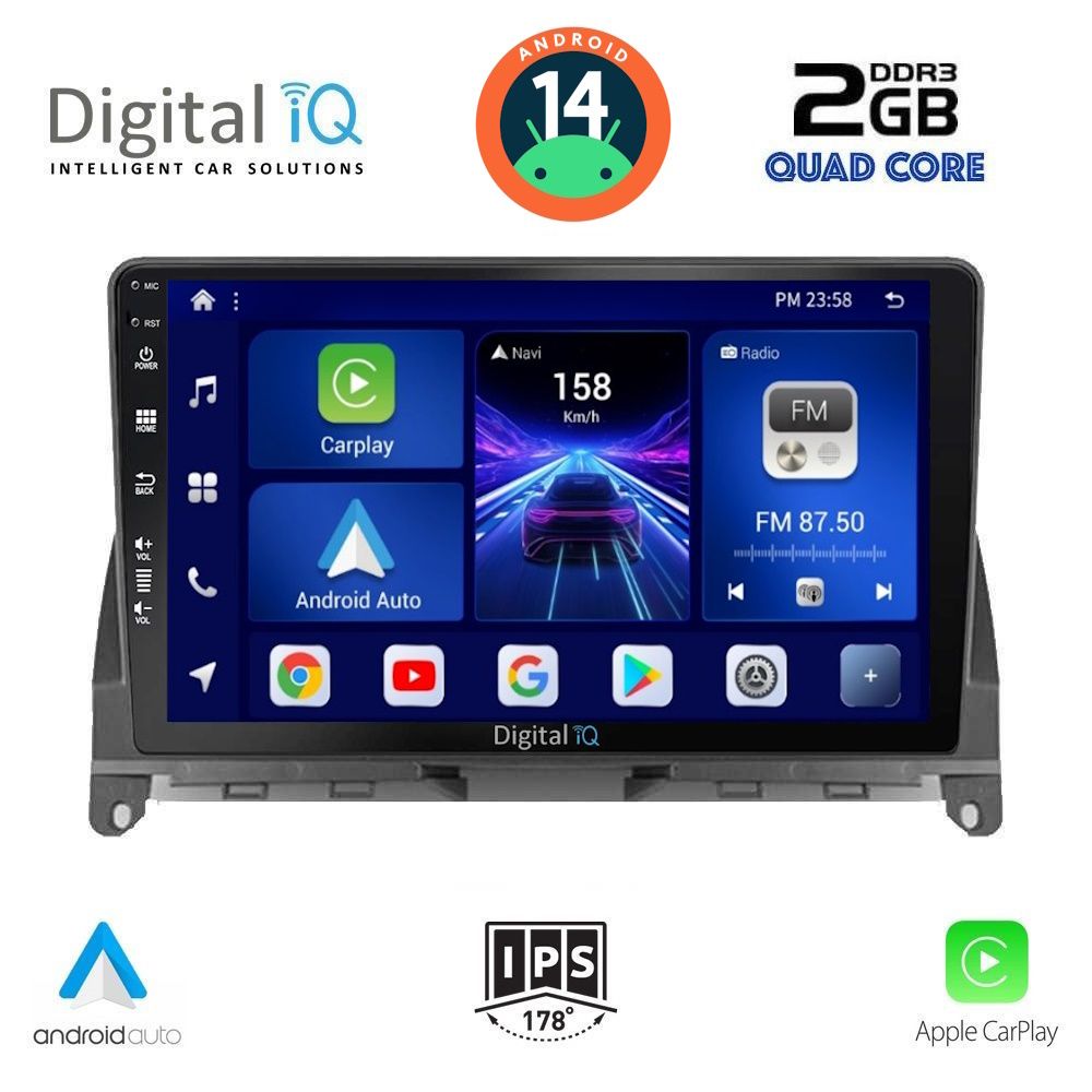 DIGITAL IQ BXC 3405_CPAA (9inc) MULTIMEDIA TABLET for MERCEDES C (W204) mod. 2007-2011