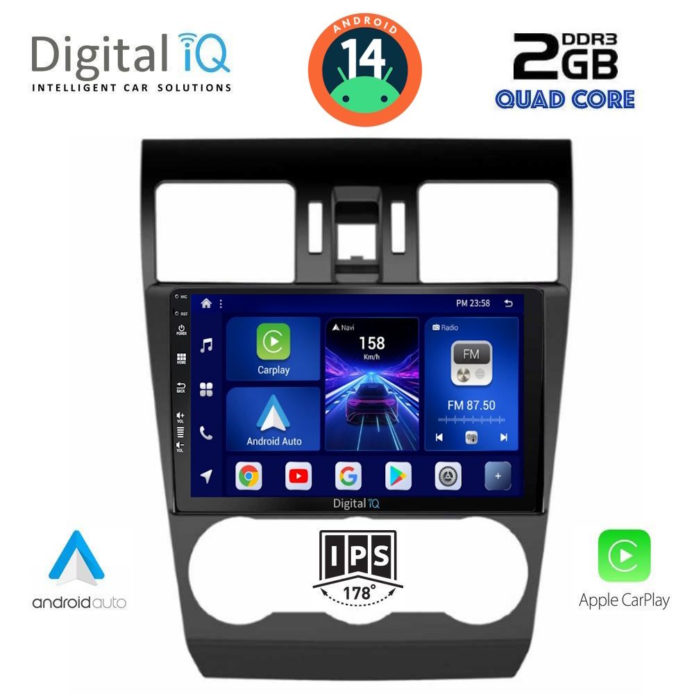 DIGITAL IQ BXC 3663_CPAA (9inc) MULTIMEDIA TABLET for SUBARU FORESTER – IMPREZA – XV mod. 2013-2019