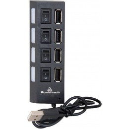 Powertech USB 2.0 Hub 4 Θυρών με σύνδεση USB-A (PT-112)
