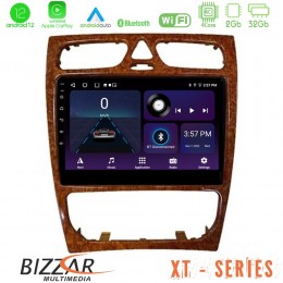 Bizzar xt Series Mercedes c Class (W203) 4core Android12 2+32gb Navigation Multimedia 9 (Wooden Style) u-xt-Mb0925w