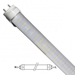 Λάμπα LED Τύπου Φθορίου T8 Αλουμινίου Τροφοδοσίας Δύο Άκρων 90cm 15W 230V 1400lm 180° με Καθαρό Κάλυμμα Ψυχρό Λευκό 6000k GloboStar 66240