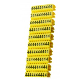 POWERTECH Clip αρίθμησης καλωδίου Νο 4, Yellow, 10τεμ.