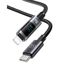 USAMS καλώδιο Lightning σε USB-C US-SJ672, 30W, 480Mbps, 1.2m, μαύρο