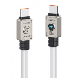 USAMS καλώδιο USB-C σε USB-C US-SJ684, 100W, 480Mbps, 1.2m, λευκό