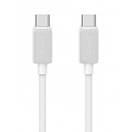 USAMS καλώδιο USB-C σε USB-C US-SJ691, 60W, 480Mbps, 1m, λευκό