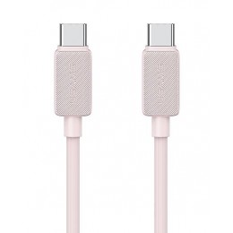USAMS καλώδιο USB-C σε USB-C US-SJ691, 60W, 480Mbps, 1m, ροζ