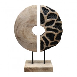 Επιτραπέζιο διακοσμητικό Ostor I Inart φυσικό-μαύρο μάνγκο ξύλλο-μέταλλο 30.5x9x41εκ