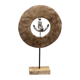 Επιτραπέζιο διακοσμητικό Manny Inart φυσικό μάνγο ξύλο-αλουμίνιο 31x18x50εκ