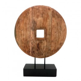 Επιτραπέζιο διακοσμητικό Cart Inart φυσικό μάνγκο ξύλο-μέταλλο 40x9x54εκ