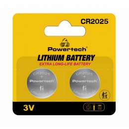 POWERTECH μπαταρίες λιθίου PT-1212, CR2025, 3V, 2τμχ