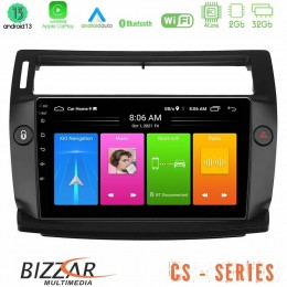 Bizzar cs Series 4core Android13 2+32gb Citroen c4 2004-2010 Navigation Multimedia Tablet 9 (Μαύρο Χρώμα) u-cs-Ct0812b