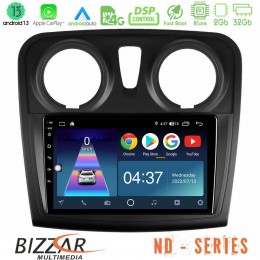 Bizzar nd Series 8core Android13 2+32gb Dacia Dokker 2014-2021 Navigation Multimedia Tablet 9 u-nd-Dc1132