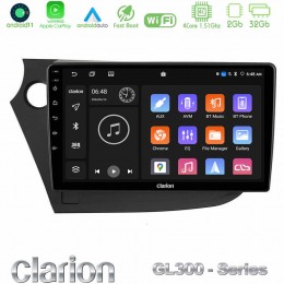 Clarion Gl300 Series 4core Android11 2+32gb Honda Insight 2009-2015 Navigation Multimedia Tablet 9 με Carplay &Amp; Android Auto u-gl3-Hd0821