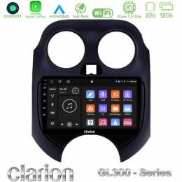 Clarion Gl300 Series 4core Android11 2+32gb Nissan Micra 2011-2014 Navigation Multimedia Tablet 9 με Carplay &Amp; Android Auto u-gl3-Ns0757