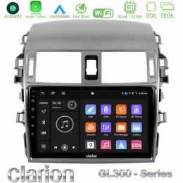 Clarion Gl300 Series 4core Android11 2+32gb Toyota Corolla 2008-2010 Navigation Multimedia Tablet 9 με Carplay &Amp; Android Auto u-gl3-Ty0144