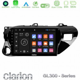 Clarion Gl300 Series 4core Android11 2+32gb Toyota Hilux 2017-2021 Navigation Multimedia Tablet 10 με Carplay & Android Auto u-gl3-Ty600
