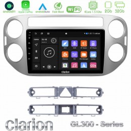 Clarion Gl300 Series 4core Android11 2+32gb vw Tiguan Navigation Multimedia Tablet 9 με Carplay & Android Auto u-gl3-Vw0083