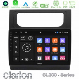 Clarion Gl300 Series 4core Android11 2+32gb vw Touran 2011-2015 Navigation Multimedia Tablet 10 με Carplay & Android Auto u-gl3-Vw1000