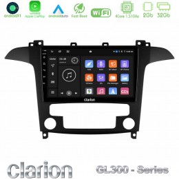 Clarion Gl300 Series 4core Android11 2+32gb Ford s-max 2006-2012 Navigation Multimedia Tablet 9 με Carplay &Amp; Android Auto u-gl3-Fd409