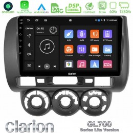 Clarion Gl700 Lite Series 8core Android11 6+128gb Honda Jazz 2002-2008 (Manual A/c) Navigation Multimedia Tablet 9 με Carplay &Amp; Android Auto u-G76l-Hd100n