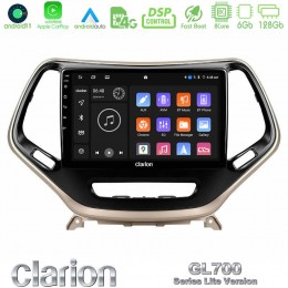 Clarion Gl700 Lite Series 8core Android11 6+128gb Jeep Cherokee 2014-2019 Navigation Multimedia Tablet 9 με Carplay &Amp; Android Auto u-G76l-Jp0077