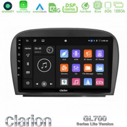 Clarion Gl700 Lite Series 8core Android11 6+128gb Mercedes sl Class 2005-2011 Navigation Multimedia Tablet 9 με Carplay &Amp; Android Auto u-G76l-Mb0479