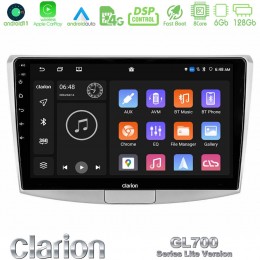 Clarion Gl700 Lite Series 8core Android11 6+128gb vw Passat Navigation Multimedia Tablet 10 με Carplay &Amp; Android Auto u-G76l-Vw0002