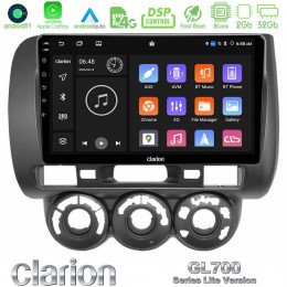Clarion Gl700 Lite Series 8core Android11 2+32gb Honda Jazz 2002-2008 (Manual A/c) Navigation Multimedia Tablet 9 με Carplay &Amp; Android Auto u-G72l-Hd100n