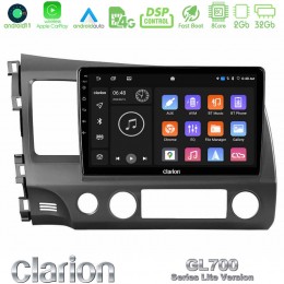 Clarion Gl700 Lite Series 8core Android11 2+32gb Honda Civic 2006-2011 Navigation Multimedia Tablet 9 με Carplay &Amp; Android Auto u-G72l-Hd908
